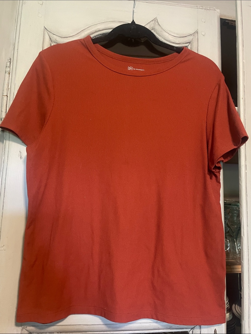 New w/o Tags-No Boundaries Women's Short Sleeve Crew Tee in Rust